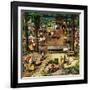 "Labor Day Picnic", September 11, 1954-Stevan Dohanos-Framed Giclee Print