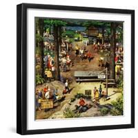 "Labor Day Picnic", September 11, 1954-Stevan Dohanos-Framed Giclee Print