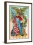 Labor Day Souvenir Labor Holding US Flag and Sledgehammer-Lantern Press-Framed Art Print