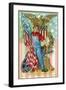 Labor Day Souvenir Labor Holding US Flag and Sledgehammer-Lantern Press-Framed Art Print