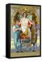 Labor Day Souvenir Laborers with Lady Justice-Lantern Press-Framed Stretched Canvas