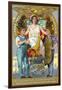 Labor Day Souvenir Laborers with Lady Justice-Lantern Press-Framed Art Print