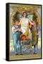 Labor Day Souvenir Laborers with Lady Justice-Lantern Press-Framed Stretched Canvas