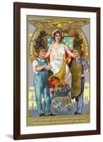 Labor Day Souvenir Laborers with Lady Justice-Lantern Press-Framed Art Print