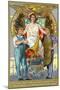 Labor Day Souvenir Laborers with Lady Justice-Lantern Press-Mounted Art Print