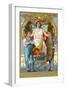 Labor Day Souvenir Laborers with Lady Justice-Lantern Press-Framed Art Print