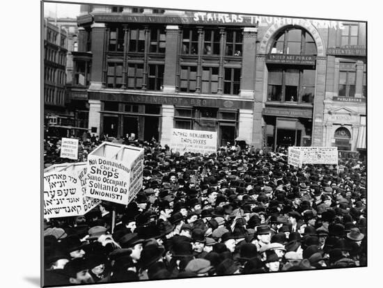 Labor Strikers Marching in Union Square-null-Mounted Photographic Print