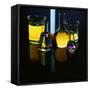 Laboratory Flasks and Beakers Filled with Liquid-James L. Amos-Framed Stretched Canvas