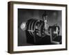 Laboratory Scene of How Television Works Showing Image of Girl Being Focused Through a Lens-Andreas Feininger-Framed Photographic Print