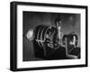 Laboratory Scene of How Television Works Showing Image of Girl Being Focused Through a Lens-Andreas Feininger-Framed Photographic Print