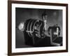 Laboratory Scene of How Television Works Showing Image of Girl Being Focused Through a Lens-Andreas Feininger-Framed Photographic Print