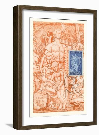 Laborer and Family, Labor Is Life-null-Framed Giclee Print