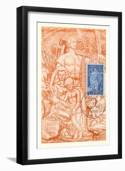 Laborer and Family, Labor Is Life-null-Framed Giclee Print