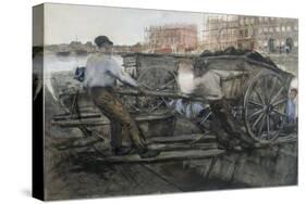 Labourers Pulling a Heavily Laden Cart on Jacob van Lennepkade, Amsterdam, 1900-Georg-Hendrik Breitner-Stretched Canvas