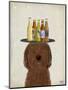 Labradoodle Brown Beer Lover-Fab Funky-Mounted Art Print