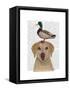 Labrador and Duck-Fab Funky-Framed Stretched Canvas