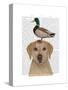 Labrador and Duck-Fab Funky-Stretched Canvas