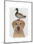 Labrador and Duck-Fab Funky-Mounted Art Print