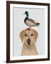 Labrador and Duck-Fab Funky-Framed Art Print