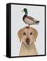 Labrador and Duck-Fab Funky-Framed Stretched Canvas