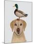 Labrador and Duck-Fab Funky-Mounted Art Print