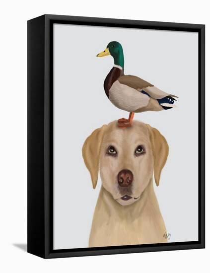 Labrador and Duck-Fab Funky-Framed Stretched Canvas