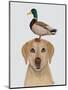 Labrador and Duck-Fab Funky-Mounted Art Print