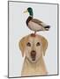 Labrador and Duck-Fab Funky-Mounted Art Print