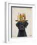 Labrador Black Beer Lover-Fab Funky-Framed Art Print