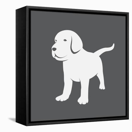 Labrador Puppies-yod67-Framed Stretched Canvas