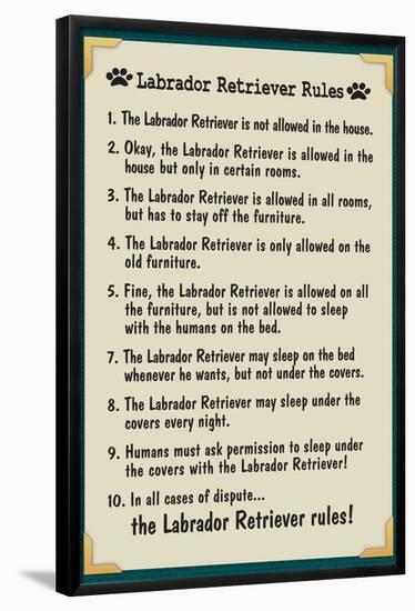 Labrador Retreiver House Rules-null-Framed Poster