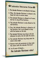 Labrador Retreiver House Rules-null-Mounted Poster