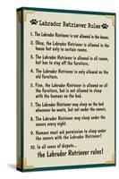 Labrador Retreiver House Rules-null-Stretched Canvas
