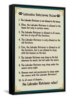 Labrador Retreiver House Rules-null-Framed Stretched Canvas