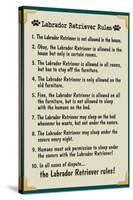 Labrador Retreiver House Rules-null-Stretched Canvas