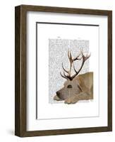 Labrador with Antlers-Fab Funky-Framed Art Print