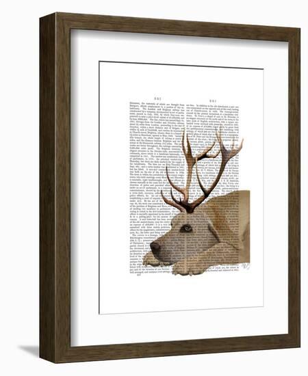 Labrador with Antlers-Fab Funky-Framed Art Print