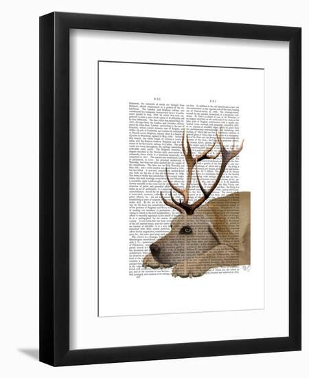 Labrador with Antlers-Fab Funky-Framed Art Print