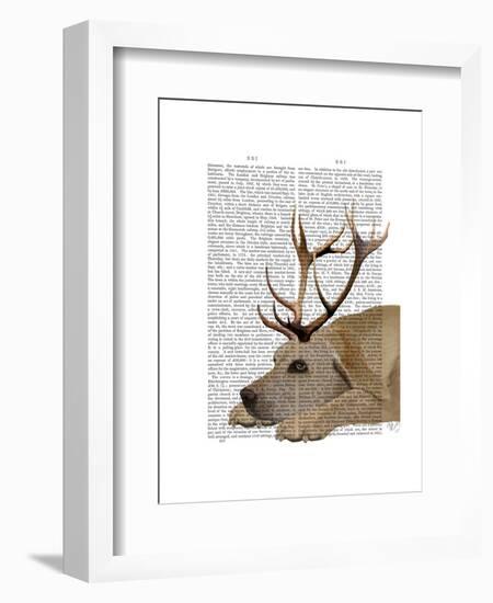 Labrador with Antlers-Fab Funky-Framed Art Print