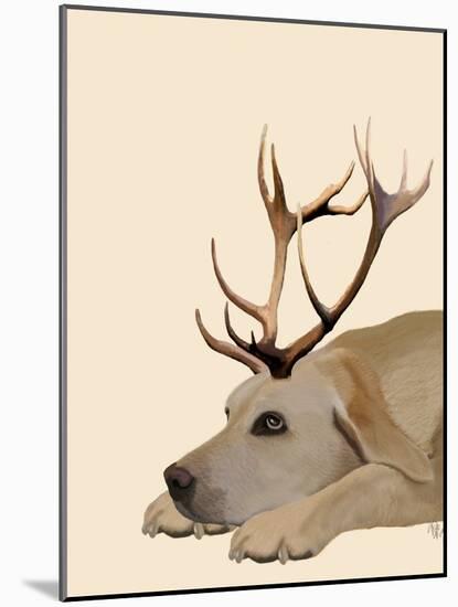 Labrador with Antlers-Fab Funky-Mounted Art Print