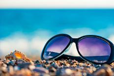 Sunglasses and Shells on the Beach-Labunskiy K.-Photographic Print
