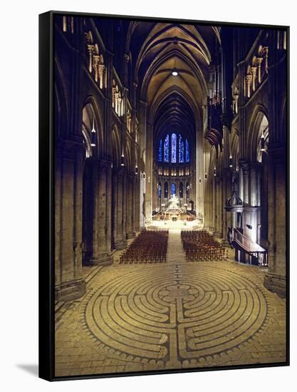 Labyrinth, Chartres Cathedral, France-null-Framed Stretched Canvas