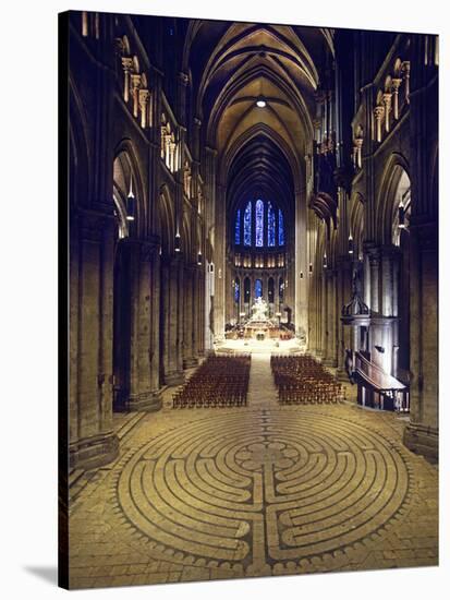 Labyrinth, Chartres Cathedral, France-null-Stretched Canvas