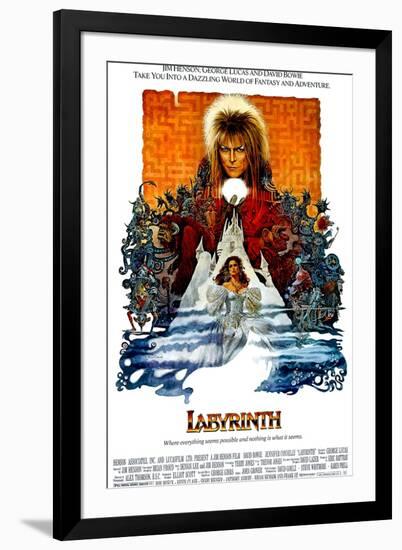 Labyrinth, David Bowie, Jennifer Connelly, 1986-null-Framed Art Print