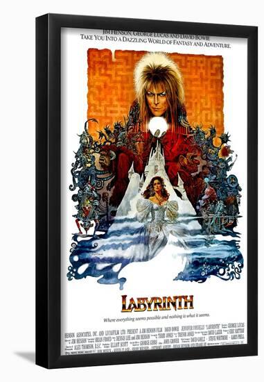 Labyrinth, David Bowie, Jennifer Connelly, 1986-null-Framed Poster