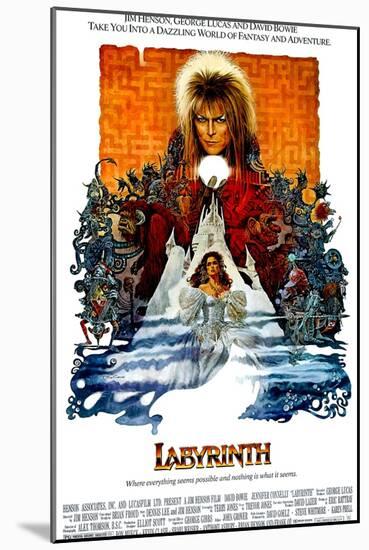 Labyrinth, David Bowie, Jennifer Connelly, 1986-null-Mounted Poster