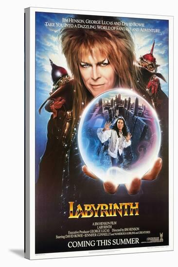 Labyrinth, from Top: David Bowie, Jennifer Connelly, 1986-null-Stretched Canvas