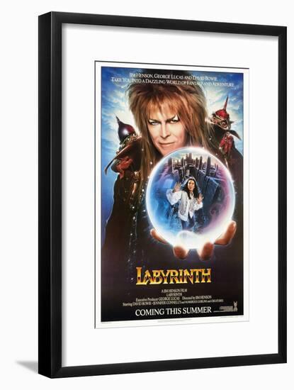 Labyrinth, from Top: David Bowie, Jennifer Connelly, 1986-null-Framed Art Print