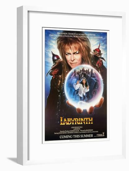 Labyrinth, from Top: David Bowie, Jennifer Connelly, 1986-null-Framed Art Print