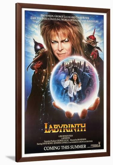 Labyrinth, from Top: David Bowie, Jennifer Connelly, 1986-null-Framed Art Print